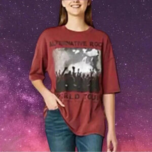 🆕➕sizeWomen’s Alternative Rock Graphic Oversized  T-shirt